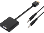 CONVERSOR AISENS HDMI A/M-SVGA/H+JACK 3.5/H NEGRO 10CM+1.0M