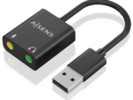 CONVERSOR AISENS USB-A A AUDIO 48KHZ USB-A/M-2XJACK 3.5/H NEGRO 10CM
