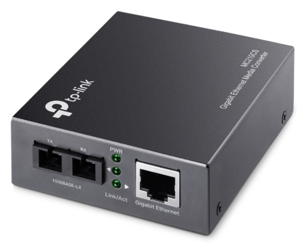 CONVERSOR MEDIOS TP LINK MC210CS SINGLE MODE SC/UPC - RJ45 GIGA 15KM