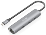 DOCK AISENS USB-C A ETHERNET GIGABIT HUB 3XUSB-C GRIS 15CM