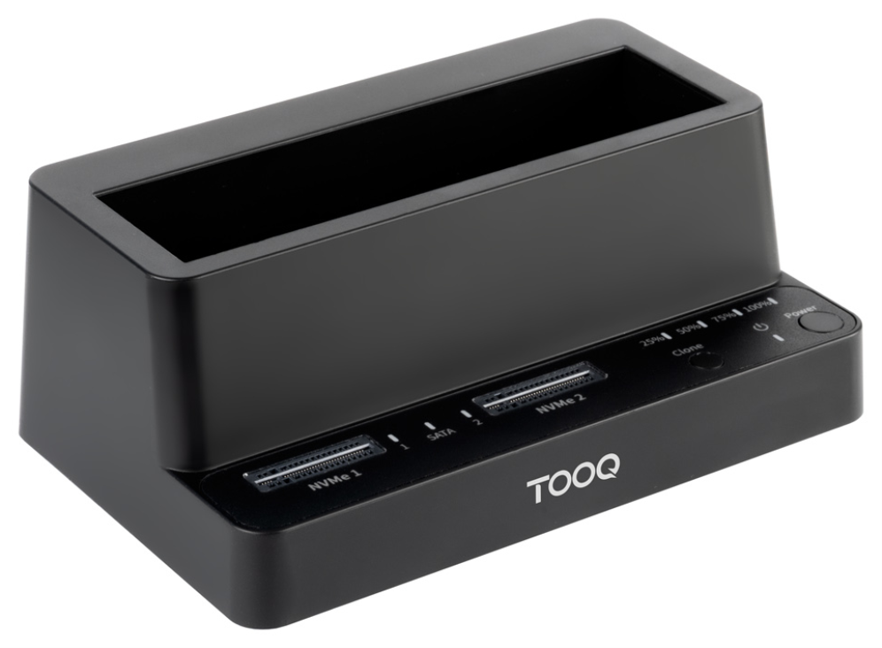 DOCK TOOQ TQDS-502B 2xM.2+1xSATA 2,5/3,5 USB 3.2 CLONE NEGRO