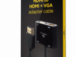 HDMI MACHO A HDMI HEMBRA + VGA HEMBRA + CABLE ADAPTADOR DE AUDIO NEGRO