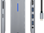 HUB AISENS 9 EN 1 USB-C DOCK HDMI RJ45 3xUSB PD AUDIO SD MICRO SD GRIS 15CM