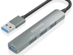 HUB AISENS USB 3.0 ALUMINIO 1XUSB3.0 A/H 3XUSB2.0 A/H GRIS 10CM