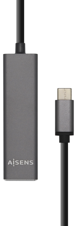 HUB AISENS USB 3.1 USB-C USB-C M-4xTIPO A H GRIS 15CM
