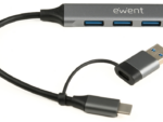 HUB EWENT EW1154 USB-C 3.2 GEN1 5GBPS 1XUSB-A 3.2 3XUSB-A 2.0 ALUMINIO