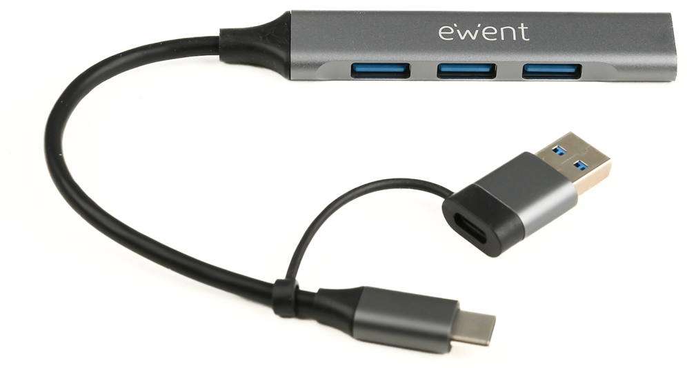 HUB EWENT EW1154 USB-C 3.2 GEN1 5GBPS 1XUSB-A 3.2 3XUSB-A 2.0 ALUMINIO