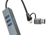 HUB NANOCABLE 10.03.0412 USB-C+USB-A 3.0 ETHERNET 3XUSB-A 3.0 GRIS