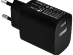 LEOTEC CARGADOR 20W CARGA RAPIDA 1 USB TIPO-C PD 1 USB-A NEGRO