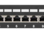 PATCH PANEL LANBERG 12 PUERTOS 1U 10" CAT.5E BLINDADO NEGRO