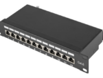 PATCH PANEL LANBERG 12 PUERTOS 1U 10" CAT.6 BLINDADO NEGRO