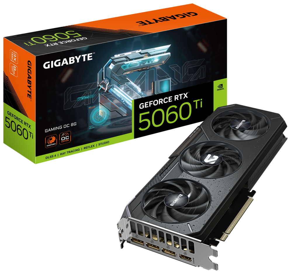 TARJETA GRAFICA GIGABYTE RTX 5060TI GAMING OC 8GB GDDR7 NEGRO