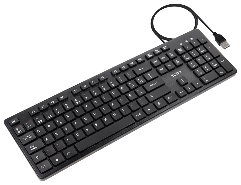 TECLADO SILENCIOSO TOOQ TQK-2003-B USB 105 TECLAS NEGRO