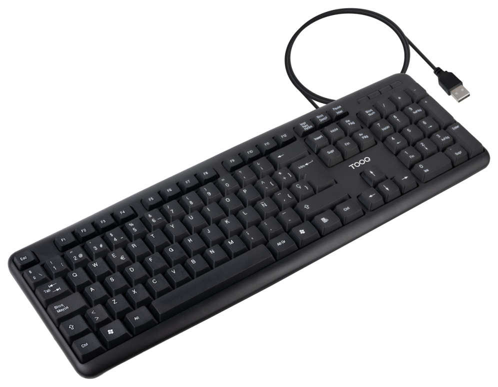 TECLADO TOOQ TQK-2002-B USB 104 TECLAS NEGRO