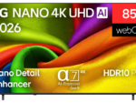 TV LG NANO 4K UHD AI 85NU8E0B3LA 85" 4K UHD 60HZ SMART TV WebOS HDR10
